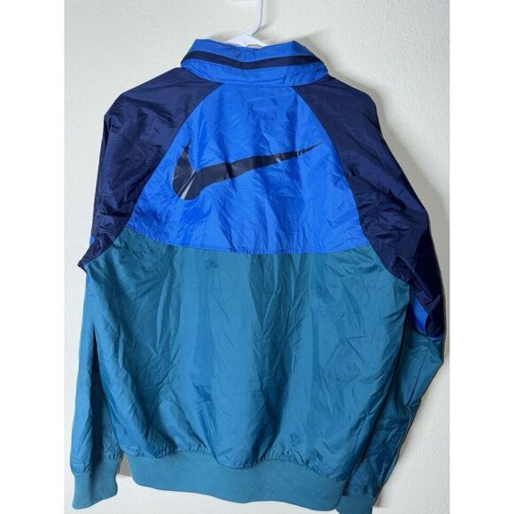Nike Windrunner Jacket Mens Large Multicolor Colorblock Hooded Blue GreenAR2191 - Picture 3 of 7